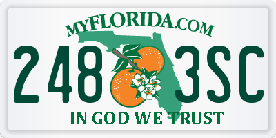 FL license plate 2483SC