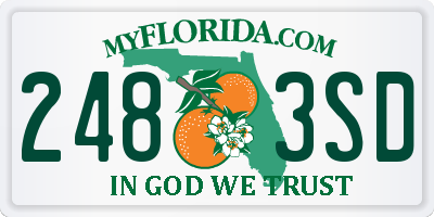 FL license plate 2483SD