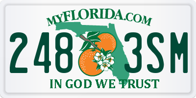 FL license plate 2483SM