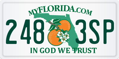 FL license plate 2483SP