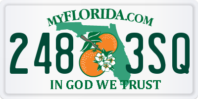 FL license plate 2483SQ