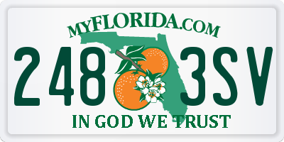 FL license plate 2483SV