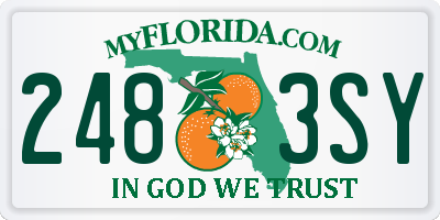 FL license plate 2483SY