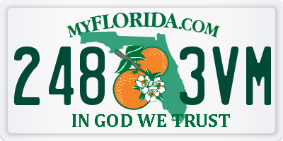 FL license plate 2483VM