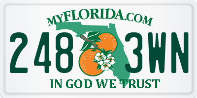 FL license plate 2483WN
