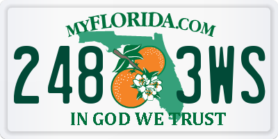 FL license plate 2483WS