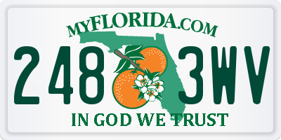 FL license plate 2483WV