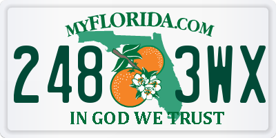 FL license plate 2483WX