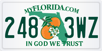 FL license plate 2483WZ