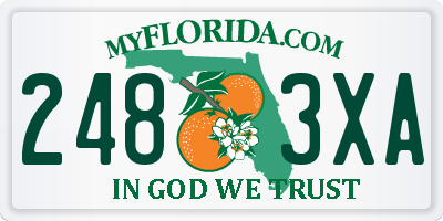 FL license plate 2483XA