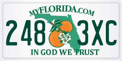 FL license plate 2483XC