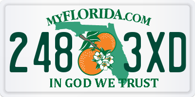 FL license plate 2483XD