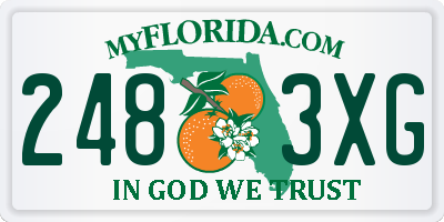 FL license plate 2483XG