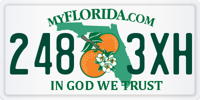 FL license plate 2483XH