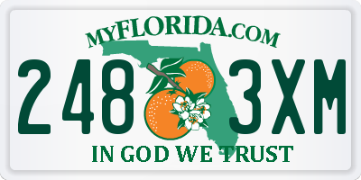 FL license plate 2483XM