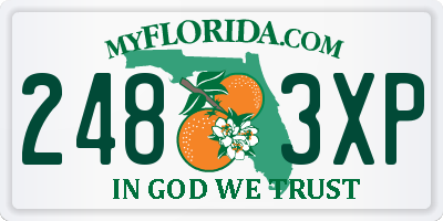FL license plate 2483XP