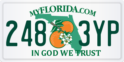 FL license plate 2483YP