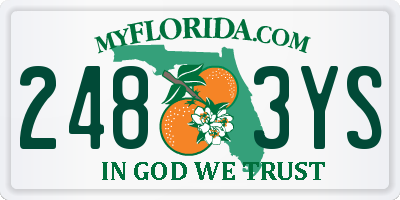 FL license plate 2483YS