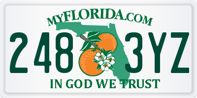 FL license plate 2483YZ