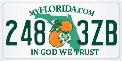 FL license plate 2483ZB