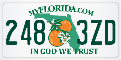 FL license plate 2483ZD