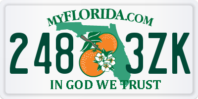 FL license plate 2483ZK