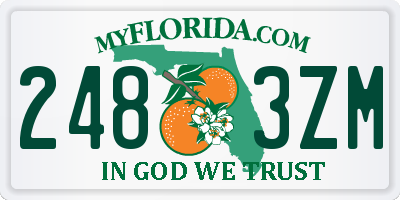 FL license plate 2483ZM