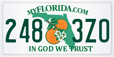 FL license plate 2483ZO