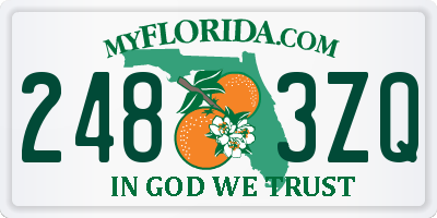 FL license plate 2483ZQ
