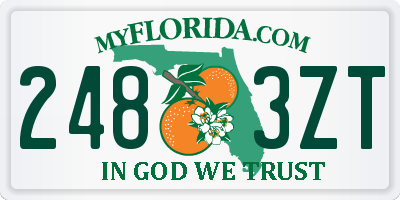 FL license plate 2483ZT