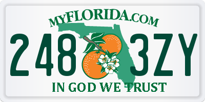 FL license plate 2483ZY