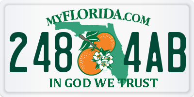 FL license plate 2484AB