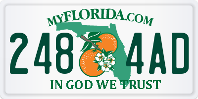 FL license plate 2484AD