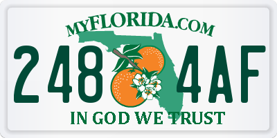 FL license plate 2484AF
