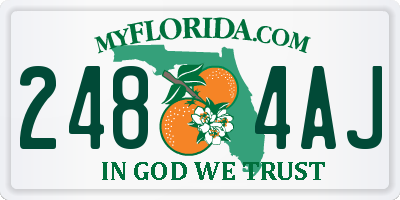 FL license plate 2484AJ