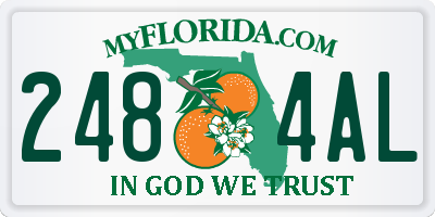 FL license plate 2484AL