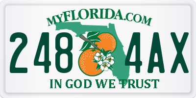 FL license plate 2484AX