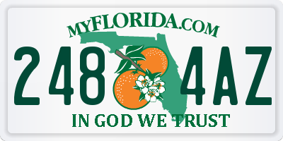 FL license plate 2484AZ