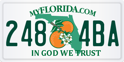 FL license plate 2484BA