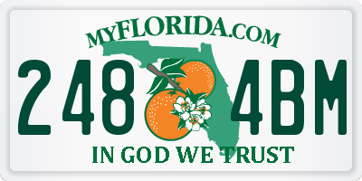 FL license plate 2484BM