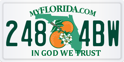 FL license plate 2484BW