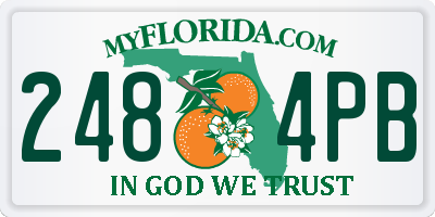 FL license plate 2484PB