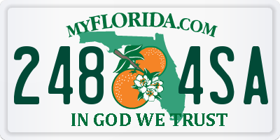 FL license plate 2484SA