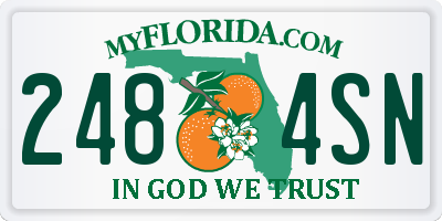 FL license plate 2484SN