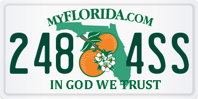 FL license plate 2484SS