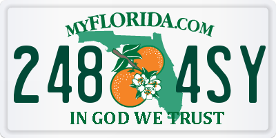 FL license plate 2484SY
