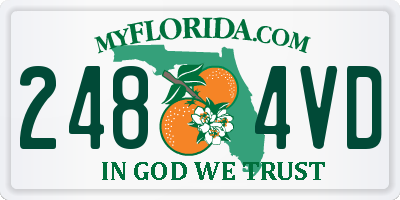 FL license plate 2484VD