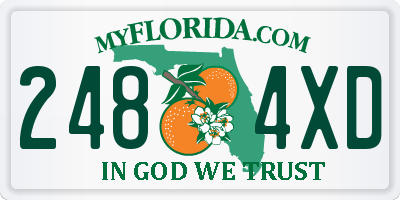 FL license plate 2484XD