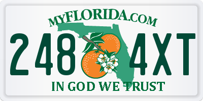 FL license plate 2484XT