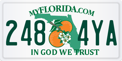 FL license plate 2484YA